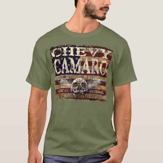 腐食させた旗に対するChevy Camaroのデザイン Tシャツ (正面)