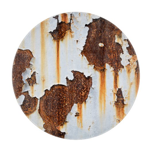 腐食した白い錆の縞模様 カッティングボード (正面)