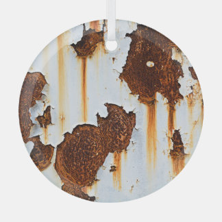 腐食した白い錆の縞模様 ガラスオーナメント