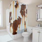 腐食した白い錆の縞模様 シャワーカーテン (インサイチュ)