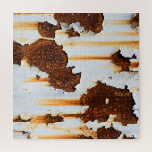 腐食した白い錆の縞模様 ジグソーパズル (横)