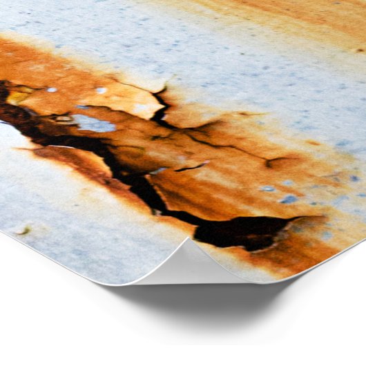 腐食した白い錆の縞模様 ポスター (角)