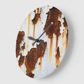 腐食した白い錆の縞模様 ラージ壁時計 (傾斜)