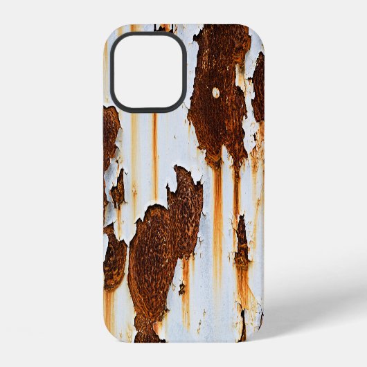 腐食した白い錆の縞模様 iPhoneケース (裏面)