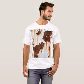腐食した白い錆の縞模様 Tシャツ (正面フル)