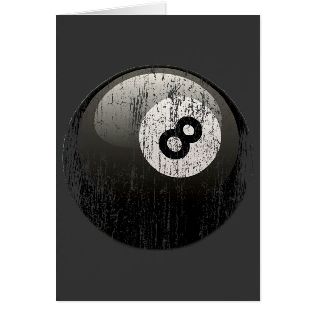 腐食し、老化する第8ビリヤードボール- (正面)