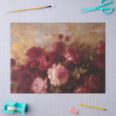 腐食性ブルゴーニュと赤面英語バラ金ゴールド 薄葉紙 (クラフト)