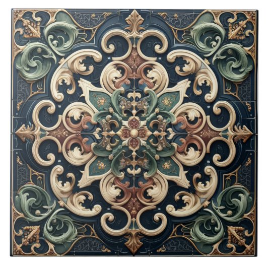 腐食性伝統的マクシマリズム瓦 タイル (正面)