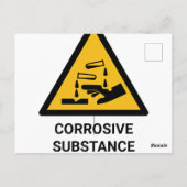 腐食性警告物質・腐食性化学物質 ポストカード (裏面)