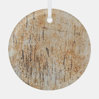 腐食素朴金属の質感に絡み合う色 ガラスオーナメント