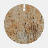 腐食素朴金属の質感に絡み合う色 ガラスオーナメント (裏面)