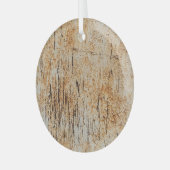 腐食素朴金属の質感に絡み合う色 ガラスオーナメント (正面左)