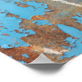 腐食 – 金属1617青い錆質感金属光沢 ポスター (角)