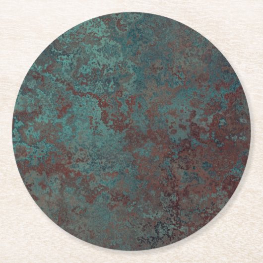 腐食"銅の"プリントのペーパーコースター ラウンドペーパーコースター (正面)