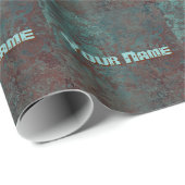 腐食"銅"プリントあなたの名前をタイル ラッピングペーパー (ロールコーナー)