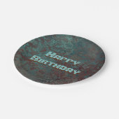 腐食「銅」プリントハッピーバースデー ペーパープレート (アングル)