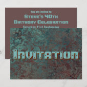 腐食「銅」プリント招待 招待状 (正面/裏面)