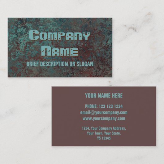 腐食「銅」プリント「説明」 名刺 (正面/裏面)
