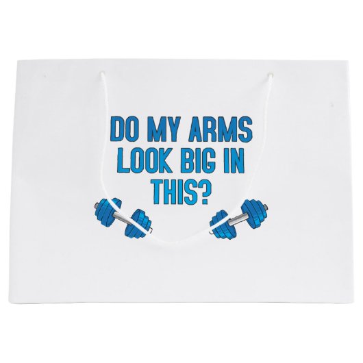 腕が大きく見える ラージペーパーバッグ (正面)