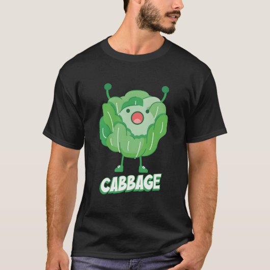 腕のあるキャベツ 健康的な野菜 キャベツ Tシャツ (正面)
