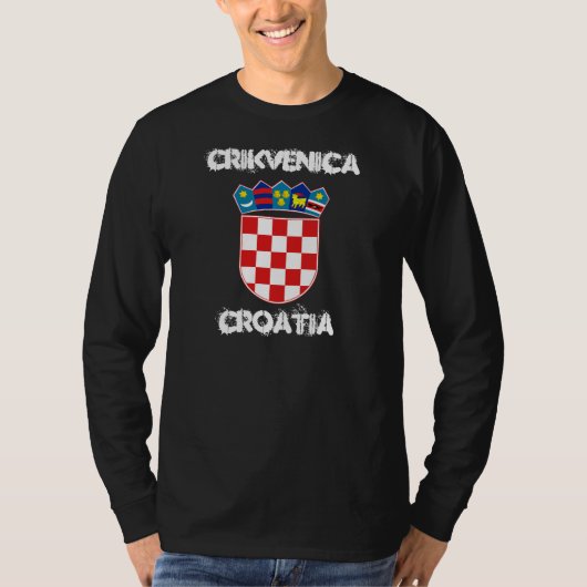 腕のコートを着たクロアチア,クリクヴェニカ Tシャツ (正面)