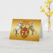 腕のコート付き75thバースデーカード カード (黄色い花)