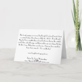 腕の中で眠っているビーグル・ベイビー カード (裏面)