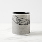 腕の勉強 ツートーンマグカップ (中央)