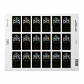 腕の独自のコートを作る青い金ゴールドライオンの紋章 ラベル (フルシート)