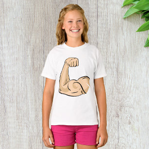 腕の筋肉の女の子Tシャツ Tシャツ