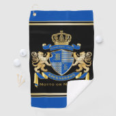 腕の青いコートをモノグラムの冠の紋章にする ゴルフタオル (インサイチュ)