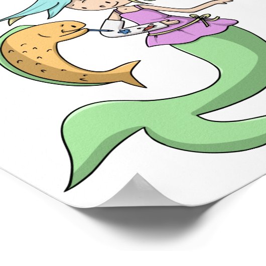 腕の骨折した小児科の整形外科用の人魚 ポスター (角)