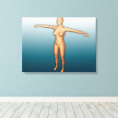 腕を伸ばした女性体 キャンバスプリント (インサイチュ (ウッドフロア))