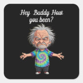 腕を伸ばした老人チビ(小さくかわいく書いた感じ) スクエアシール (正面)