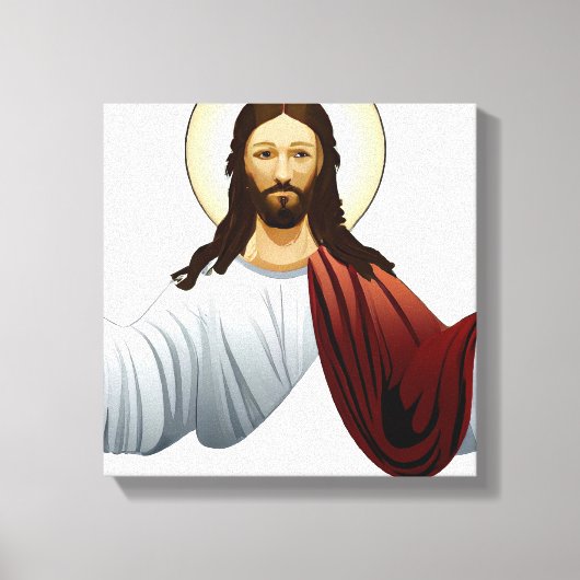 腕を広げたキリストのAIアート キャンバスプリント (正面)