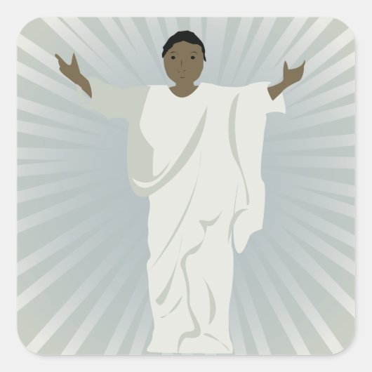 腕を広げた宗教家 スクエアシール (正面)