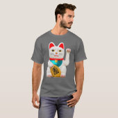 腕を振る幸運の猫 Tシャツ (正面フル)