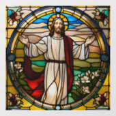 腕フェイクを伸ばしたステンドグラス・イエス ウィンドウサイン (シート)