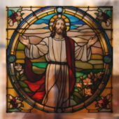 腕フェイクを伸ばしたステンドグラス・イエス ウィンドウサイン (シート2)