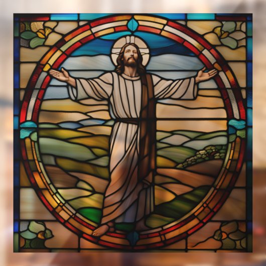 腕フェイクを広げてステンドグラス・イエス ウィンドウサイン (シート2)