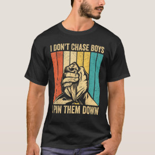 腕レスリングアームレスラードン追跡ボーイズIピン Tシャツ