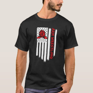 腕レスリングカッコいい腕レスリング筋肉スポーツアーム Tシャツ