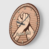 腕レスリング青銅 ラージ壁時計 (傾斜)