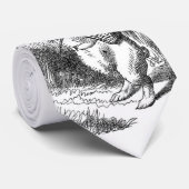 腕時計が付いている白いウサギ ネクタイ (ロール)