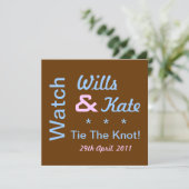 腕時計の意志およびKateは結び目の招待状を結びます 招待状 (スタンド正面)