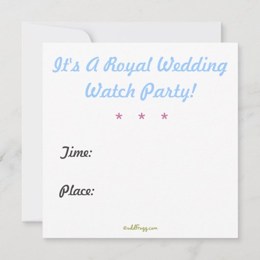 腕時計の意志およびKateは結び目の招待状を結びます 招待状 (裏面)