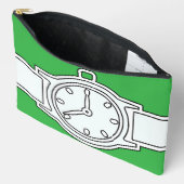 腕時計グリーン アクセサリーポーチ (見開き)