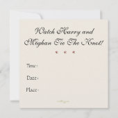 腕時計ハリーおよびMeghanは結び目の王室のな結婚式を結びます 招待状 (裏面)