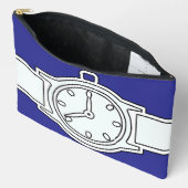 腕時計ブルー アクセサリーポーチ (見開き)