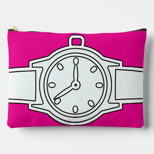 腕時計ホットピンク アクセサリーポーチ (正面)